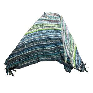 Pinklicious  Shawl Poncho Shrug Fringed Womens One Size Acrylic Grandma Core